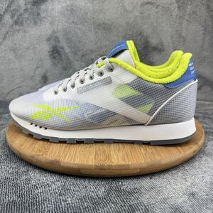Reebok Classic Leather Shoes Mens Size 10.5 Gray Neon Concept Sample 005 EH1036